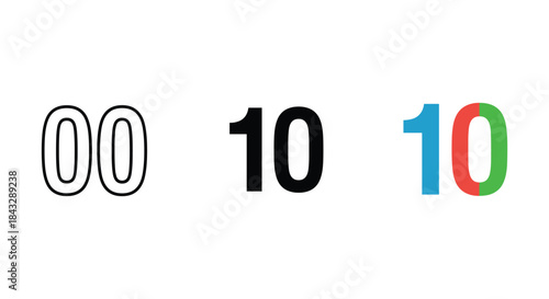 Colorful number sequence on white background