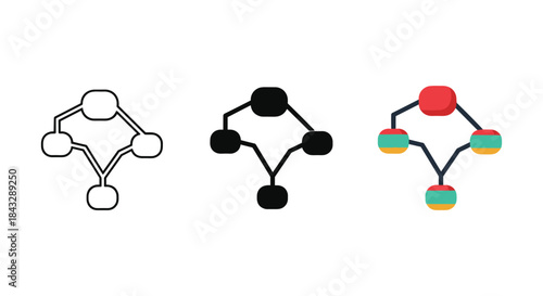 Molecular structure diagrams in various styles