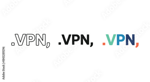 Vpn logo design with different styles and colors