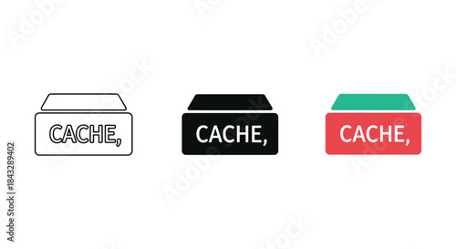 Cache icon set for web and mobile application