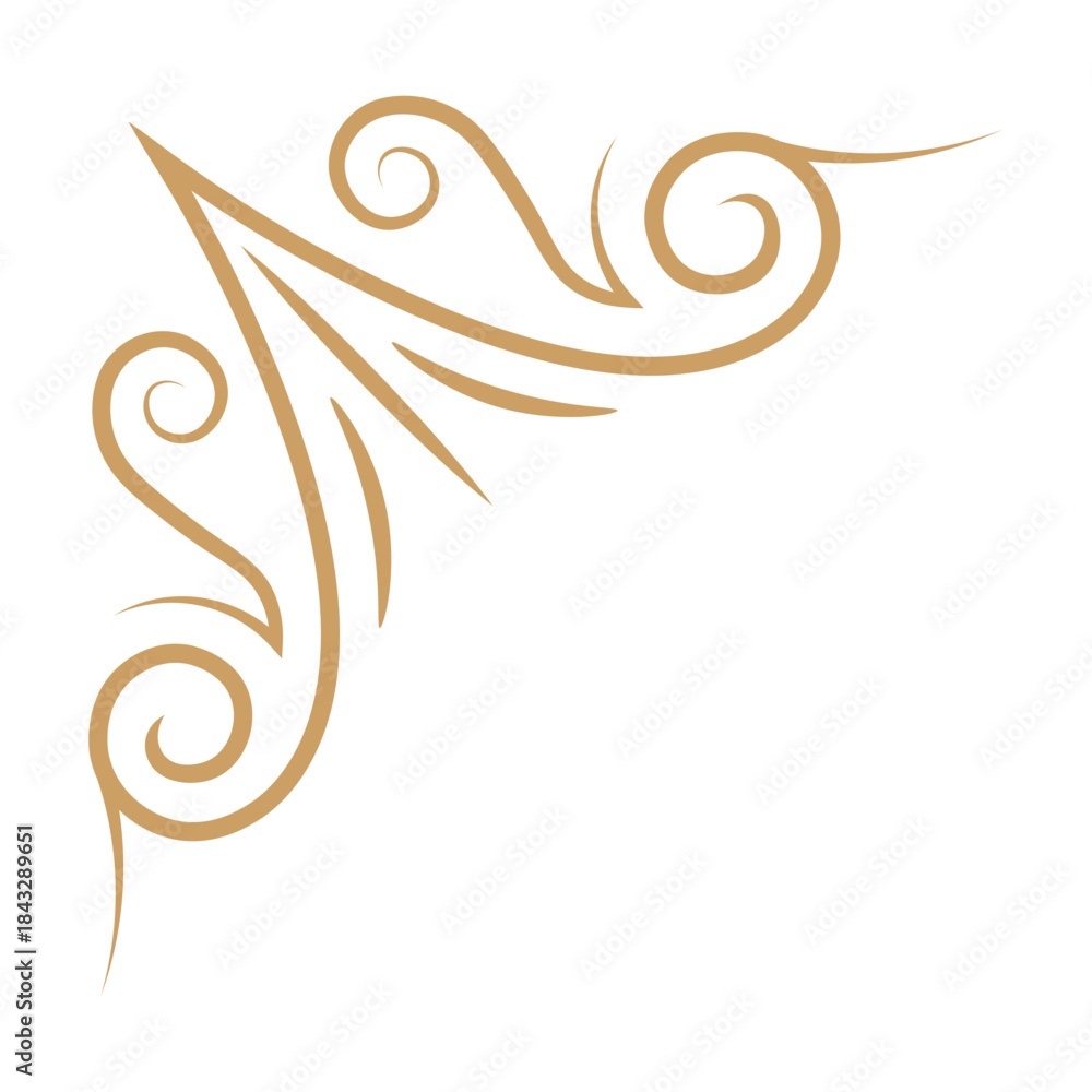 Fototapeta premium Vintage Corner Frame Decorative Isolated on White Background. Vector Illustration