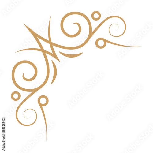 Vintage Corner Frame Decorative Isolated on White Background. Vector Illustration