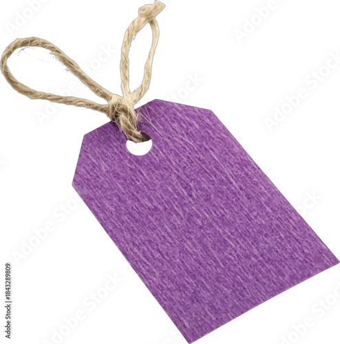 Purple gift tag with twine label