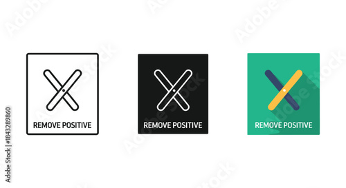 Remove positive icon set in various color