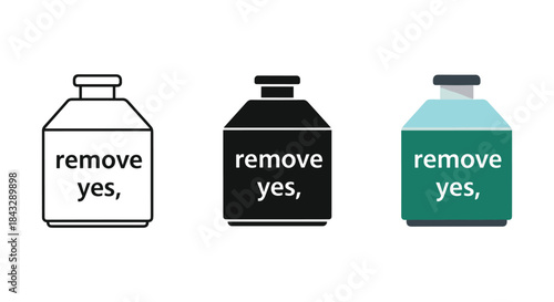 Remove yes labelled bottles in different colors