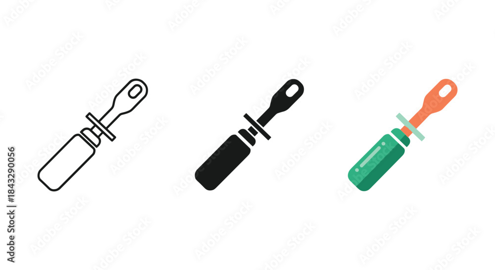 Fototapeta premium Collection of three paint brushes in different styles