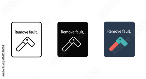 Remove fault button icons in different colors and styles