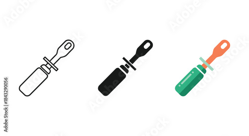 Collection of three paint brushes in different styles