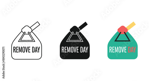 Remove day tag icon set