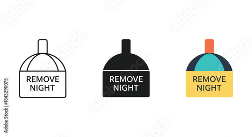 Remove night sign icon set for hotel door hanger