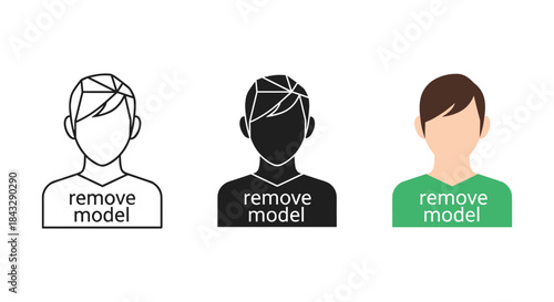 Remove model illustration with various styles