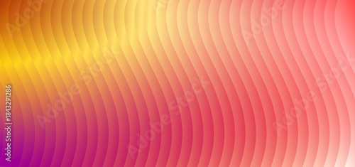 Fototapeta Naklejka Na Ścianę i Meble -  Soft Pink, yellow and gold Curve Blend | Warped Violet Horizon | Gentle Digital Ribbon Art 