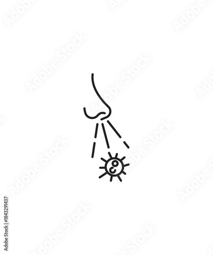 rainy nose icon, vector best line icon.