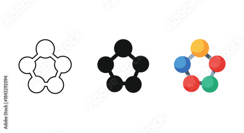 Molecular structure representations in various styles