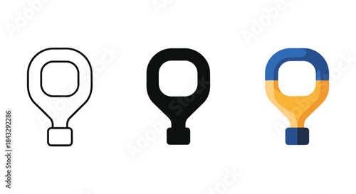 Set of three different style map pin icons