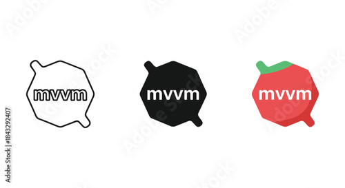 Mvvm logo design variations on white background