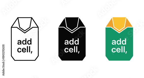 Add cell icon set in different colors and styles
