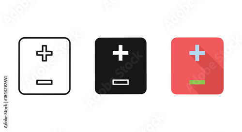 Battery icons in various colors and styles