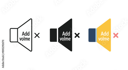 Volume control icons with different colors and designs