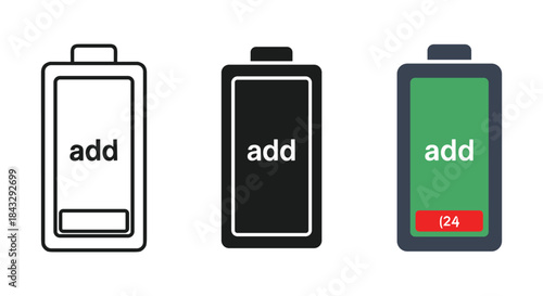 Battery icons showing different charge levels