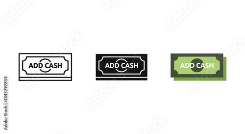 Add cash icon set for financial transactions