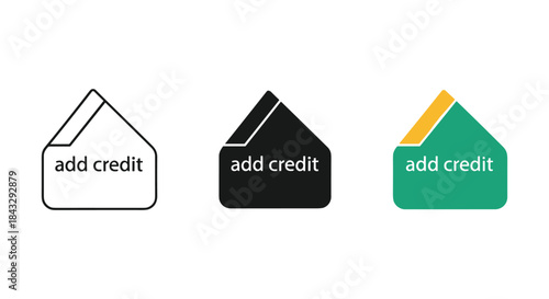 Add credit icon set for financial applications