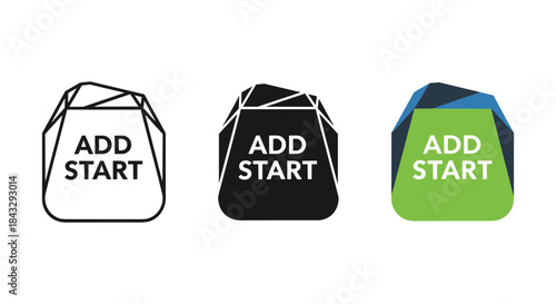 Add start button icon set in different colors