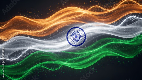 Republic Day Indian tricolor abstract wave with Ashoka Chakra on 26 January and 15 August showing independence pride unity army parade spirit patriotism culture