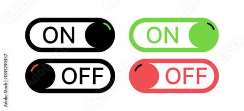 On and Off toggle switch buttons