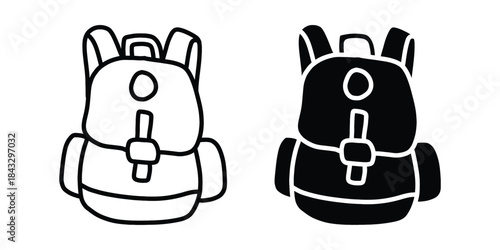 Backpack Icon Hand Drawn Travel Bag Illustration. Travel Backpack Icon