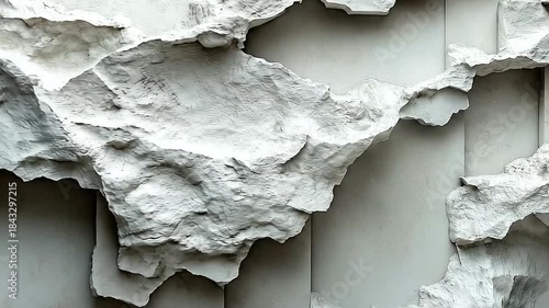 Abstract textured wall design featuring layered rocks and shadows