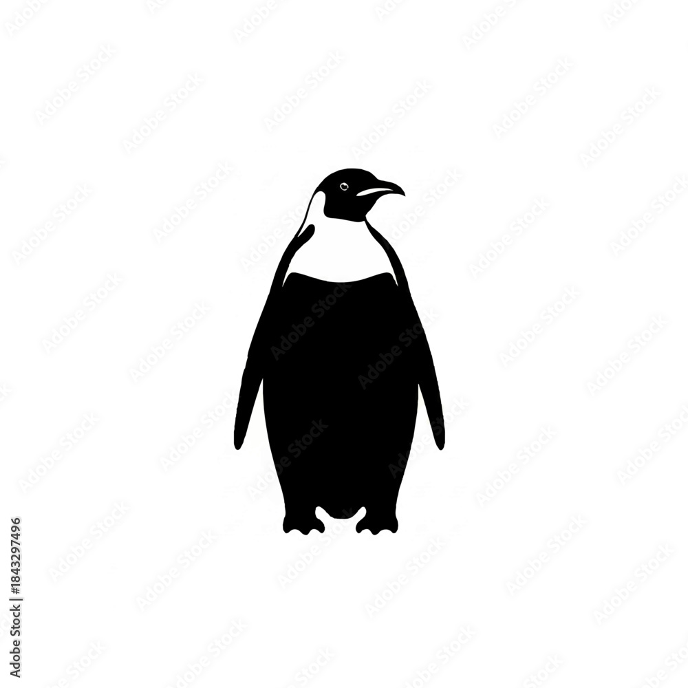 Obraz premium Elegant Emperor Penguin Silhouette Standing Proud