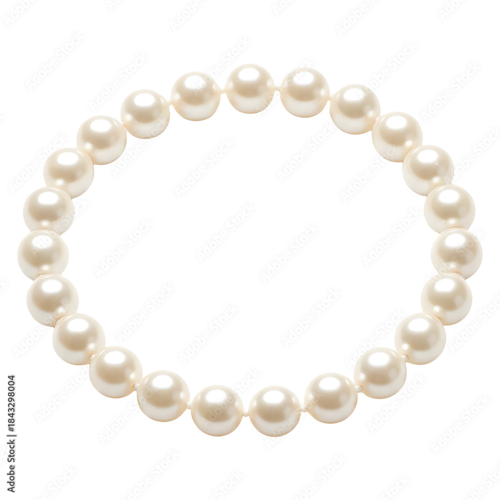 Obraz premium Classic White Pearl Necklace on Black Background, Luxury Jewelry, Elegant Accessory