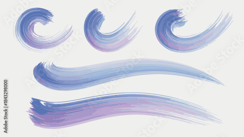 Blue and Purple Abstract Brush Strokes background
