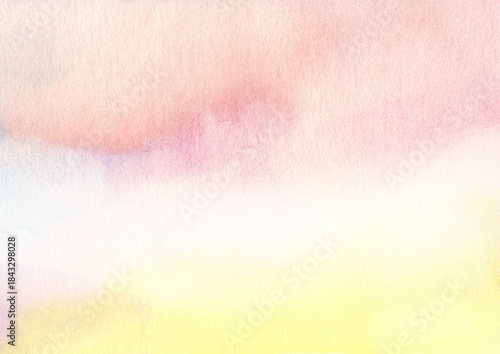 ピンクと黄色の水彩テクスチャ
