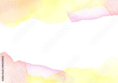 	ピンクと黄色の水彩テクスチャのフレーム