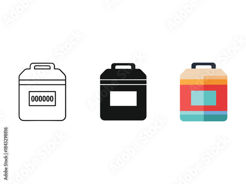 Three different lunch box icons
