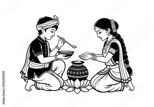 Indian Wedding Couple Mandala Lotus Design bride groom on transparent Background. Hindu Wedding Couple Silhouette Art Illustration Invitation Card Design vector on transparent Background 