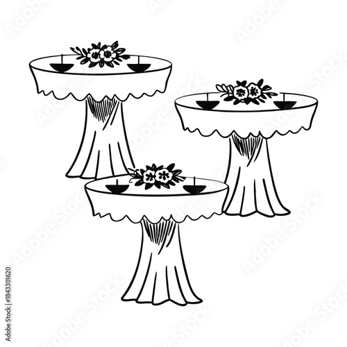 Vector cartoon illustration set of coffee pot, coffee cup, and tea cup icons for restaurant menu design