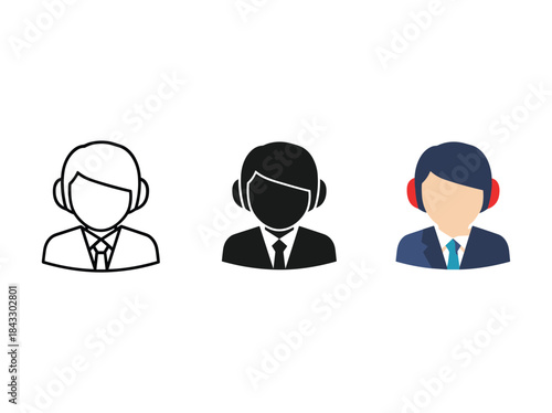 Customer support team members wearing headsets