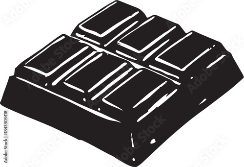 Chocolate bar illustration sweet treat dessert confectionery food design black and white