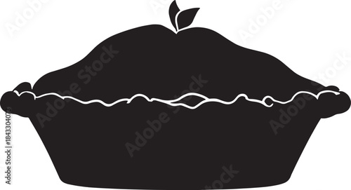 Delicious Apple Pie Silhouette Baked Dessert Icon Food Illustration