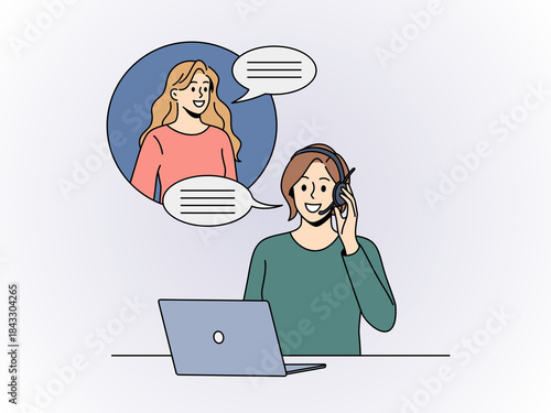 Customer Service Representative Assisting a Client via Online Chat