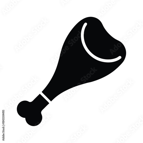 Meat Leg With Bone Icon Vector Illustration