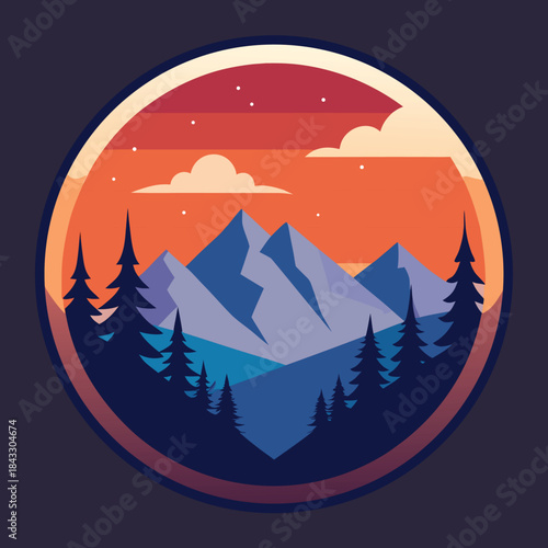 vector illustration of mountain landscape