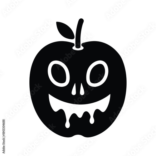 Poison Apple With Dripping Glaze Icon Vector Illustration