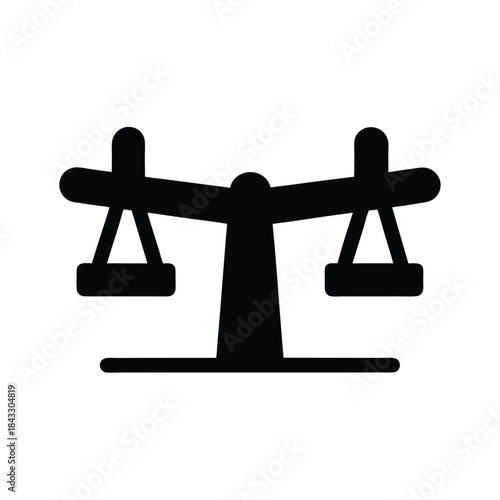 Seesaw With Two Seats Icon Vector Illustration
