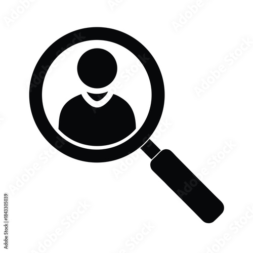 User Search Magnifying Glass Icon Vector Illustration