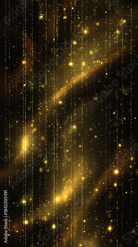 Wallpaper Mural Golden starry night with shimmering patterns in dark background Torontodigital.ca