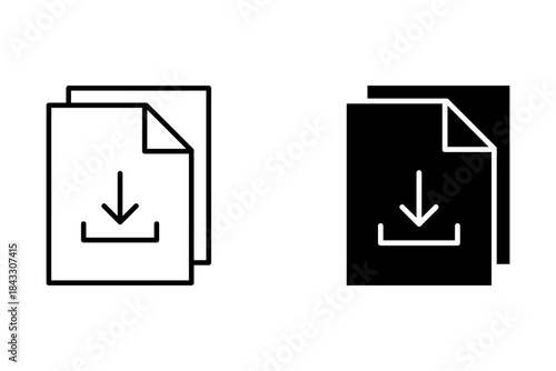 download document icon. icon related to download. suitable for web site, app, user interfaces, printable, ui etc. line icon style. simple vector design editable